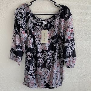 Cotton Daisy Sheer Floral Top NWT